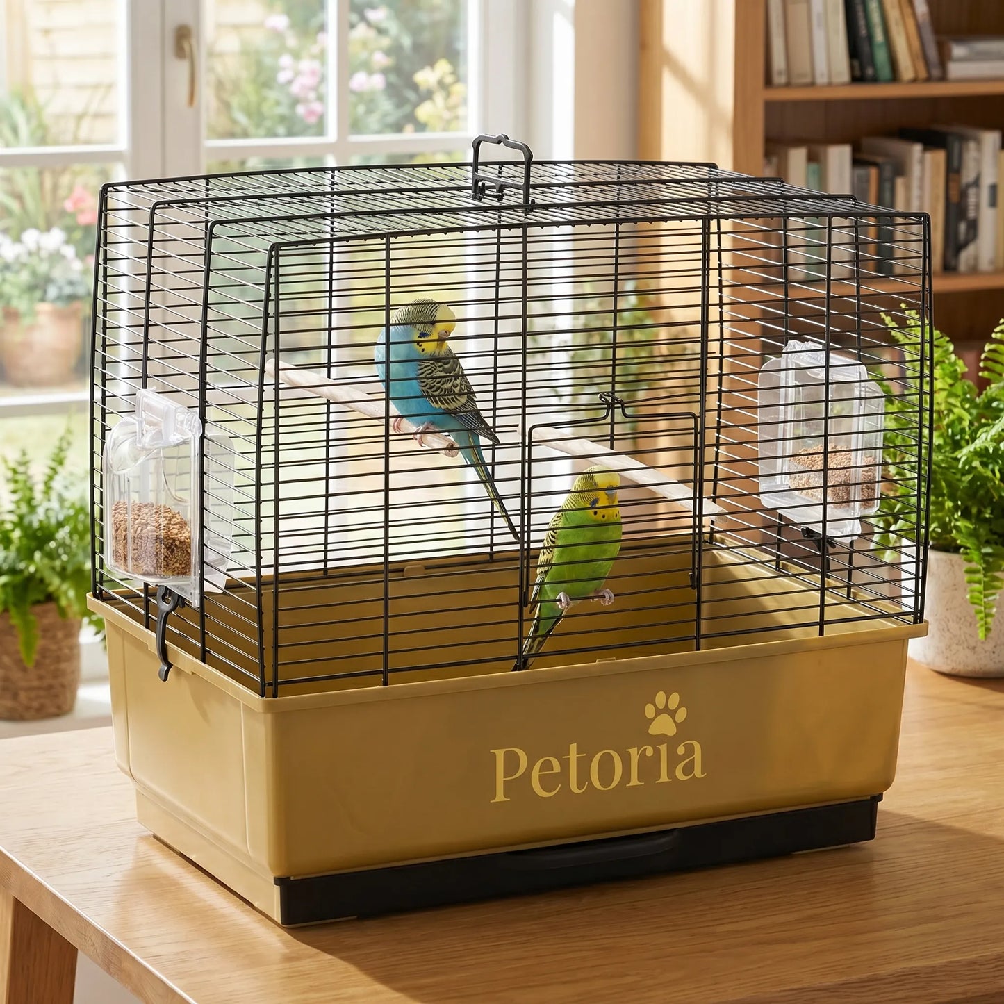 PETORIA Deep Base Bird Cage with Accessories