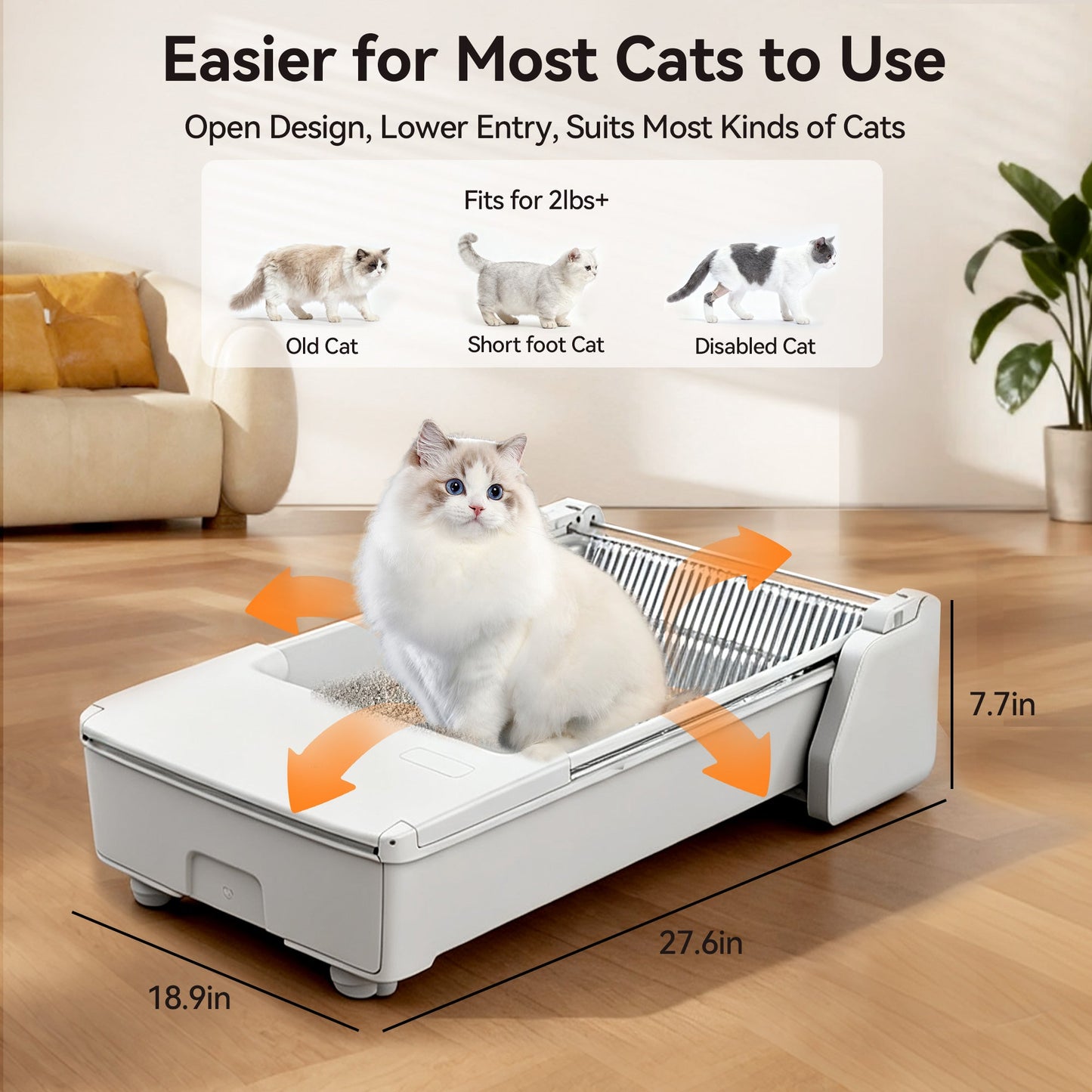 Open Top Self-Cleaning Cat Litter Box – SC03