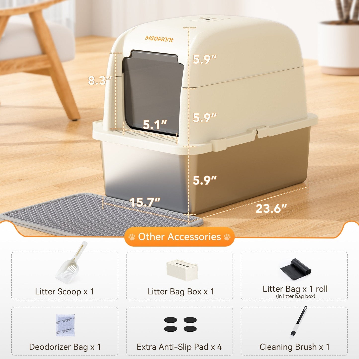 Stainless Steel Cat Litter Box - LB02