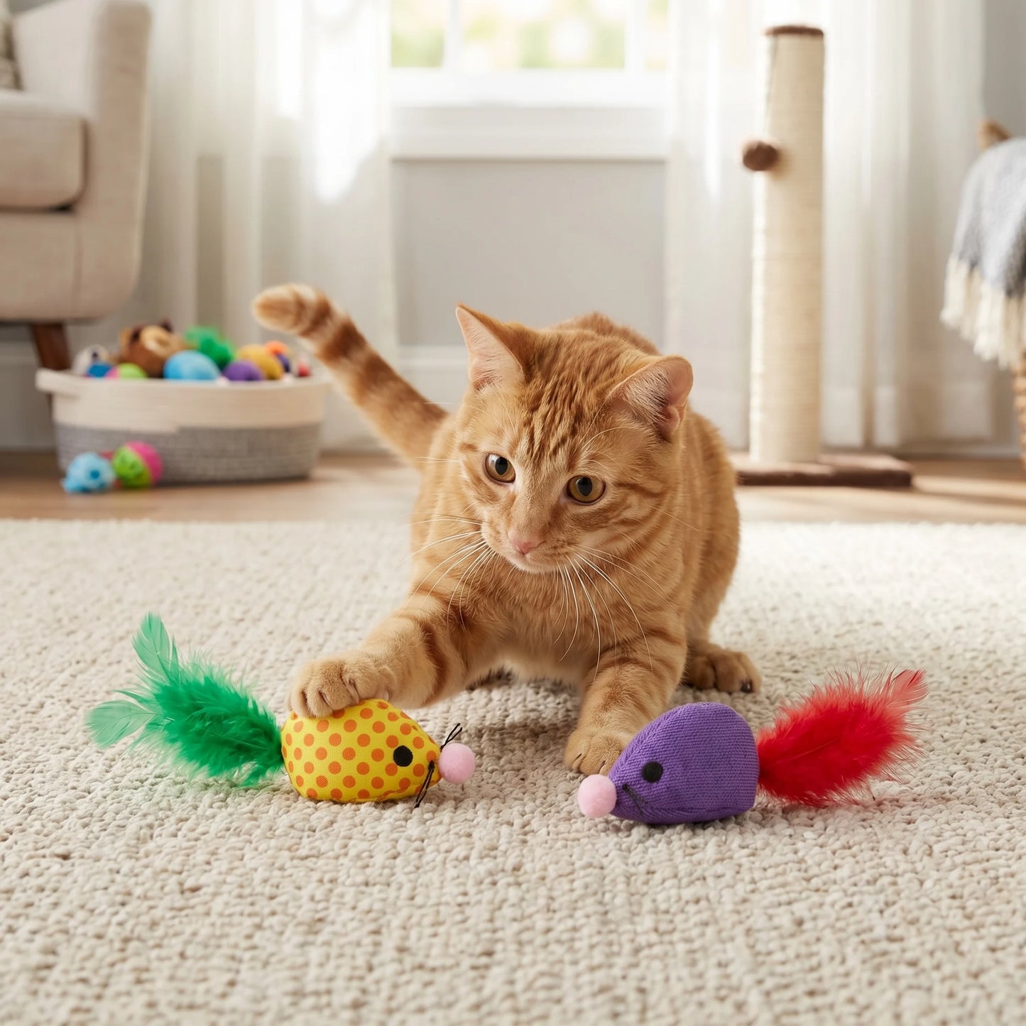 PETORIA Catnip Mice Duo Cat Toy