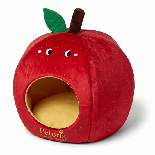 PETORIA Apple-Shaped Cat And Dog Cave Bed