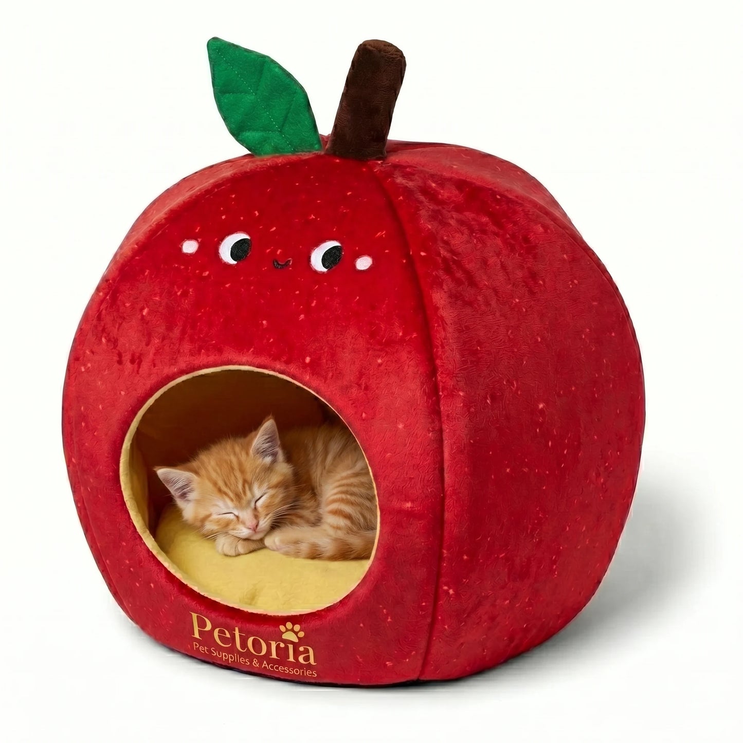 PETORIA Apple-Shaped Cat And Dog Cave Bed