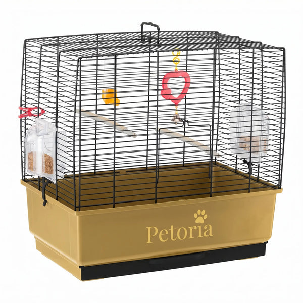 PETORIA Deep Base Bird Cage with Accessories