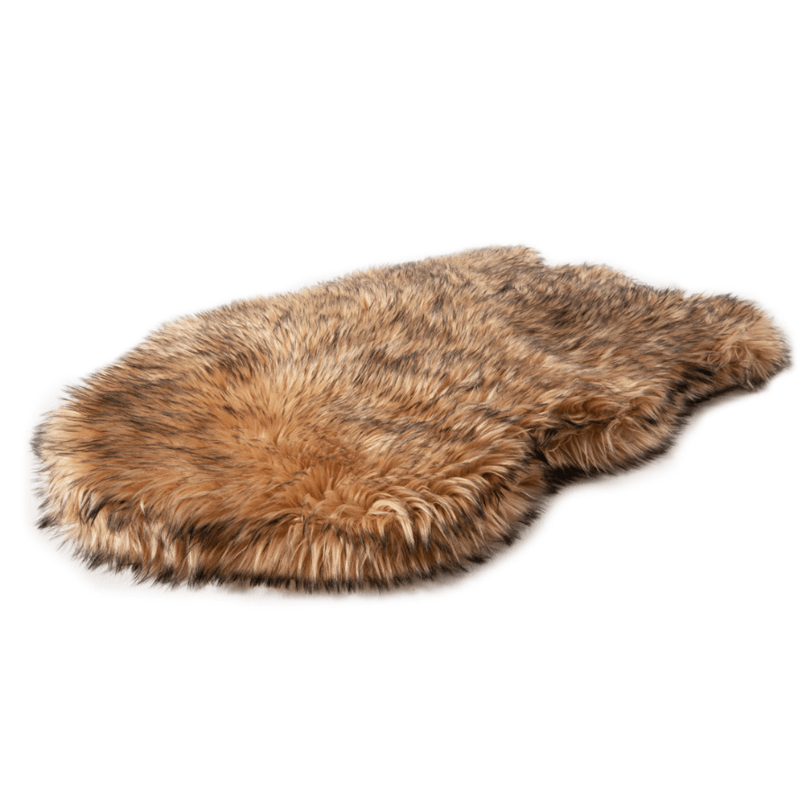 Faux Fur Orthopedic Dog Bed - Curve Sable Tan
