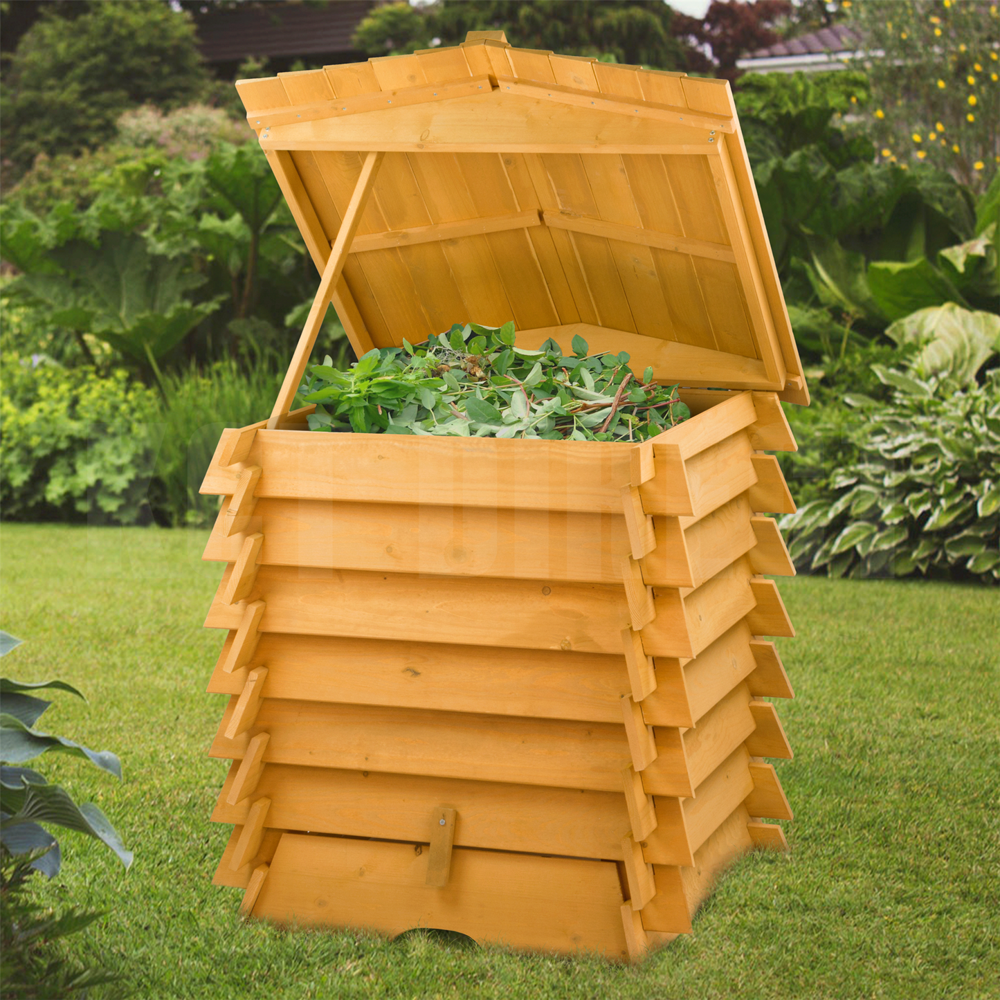 The Large Wooden Compost Bin - Beehive Design