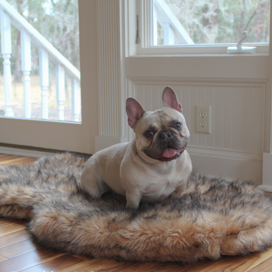 Faux Fur Orthopedic Dog Bed - Curve Sable Tan