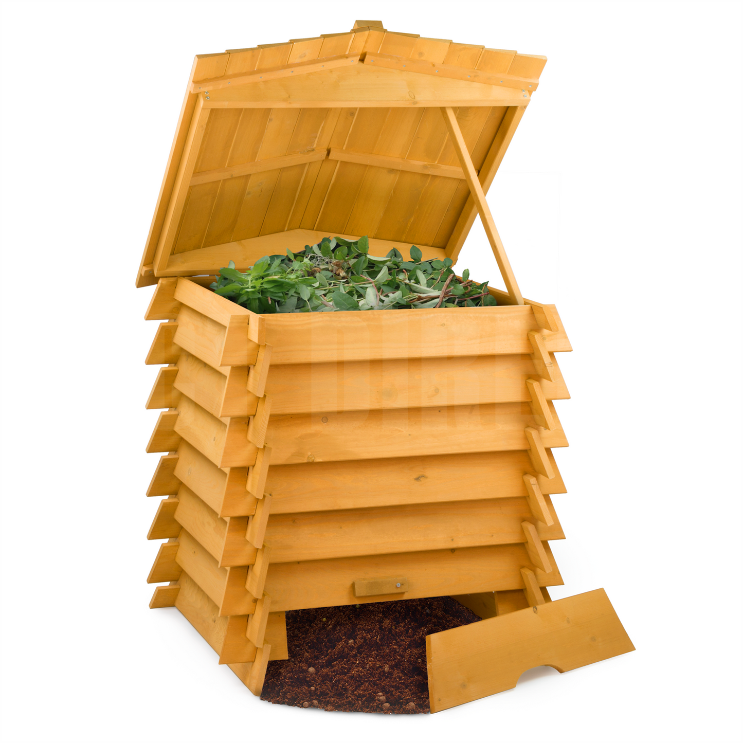 The Large Wooden Compost Bin - Beehive Design