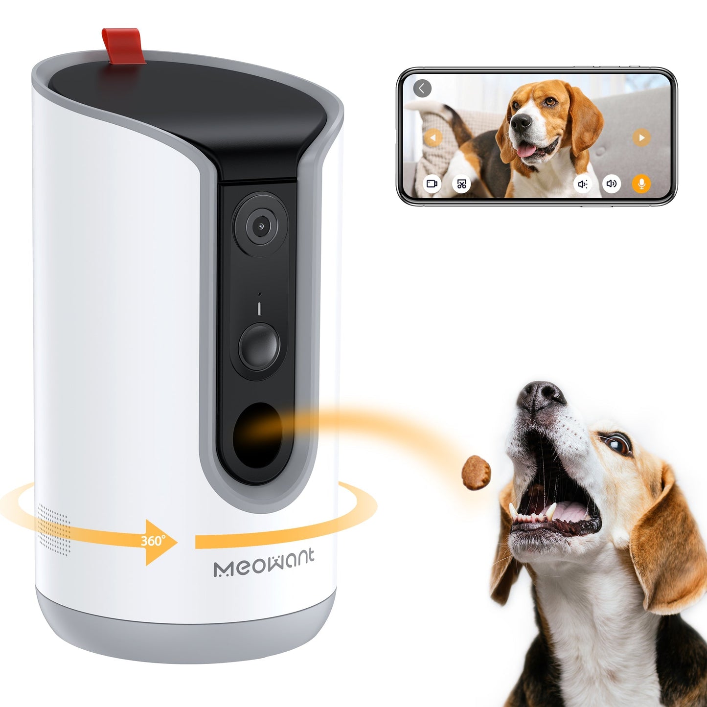 Dog Treat Dispenser with 2K Camera