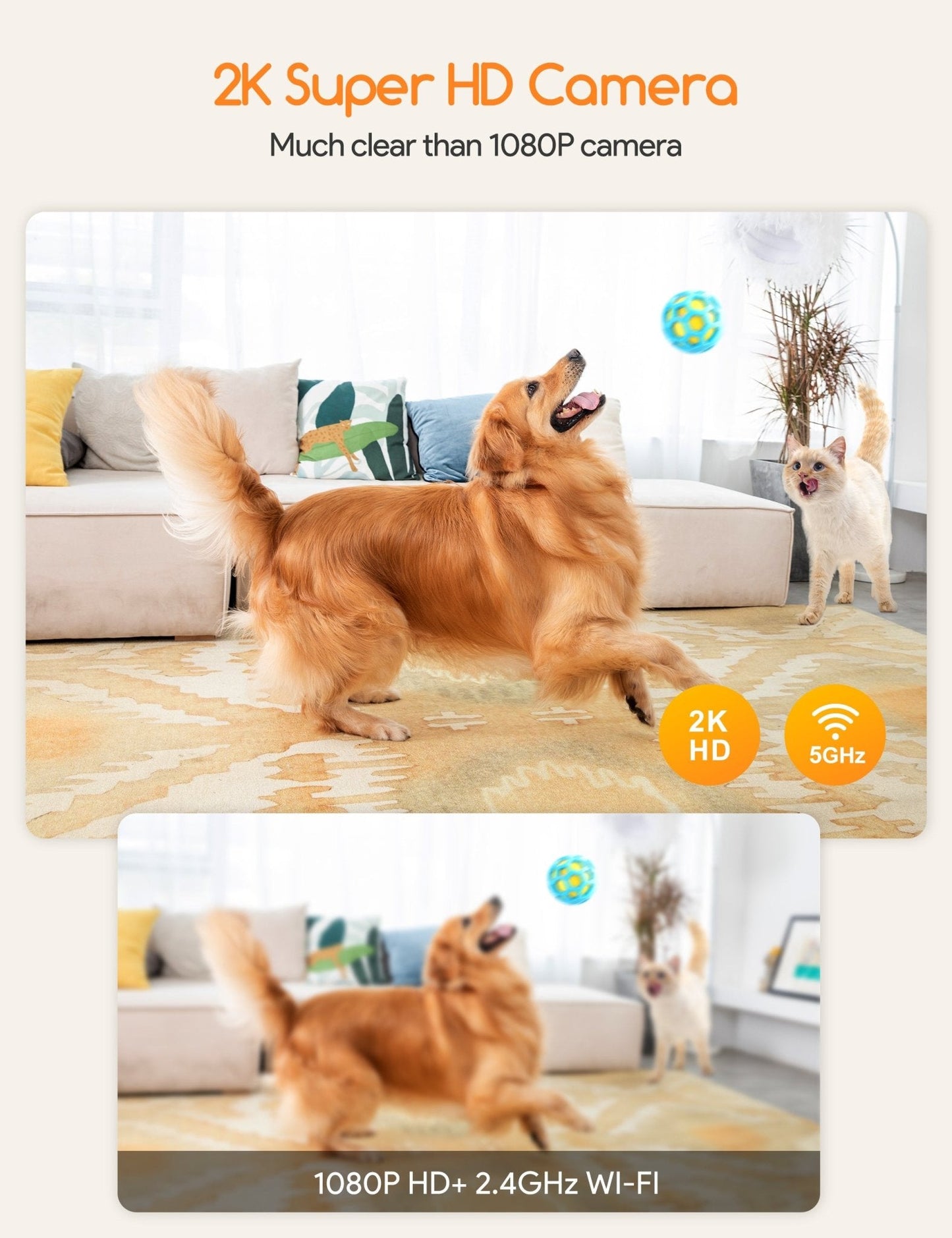 Dog Treat Dispenser with 2K Camera