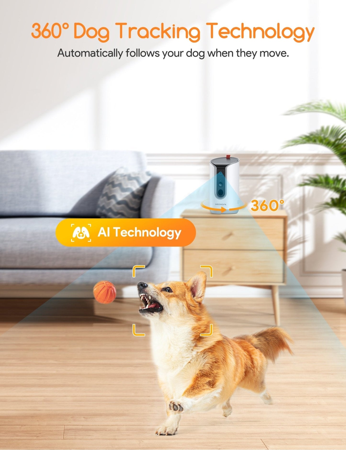 Dog Treat Dispenser with 2K Camera