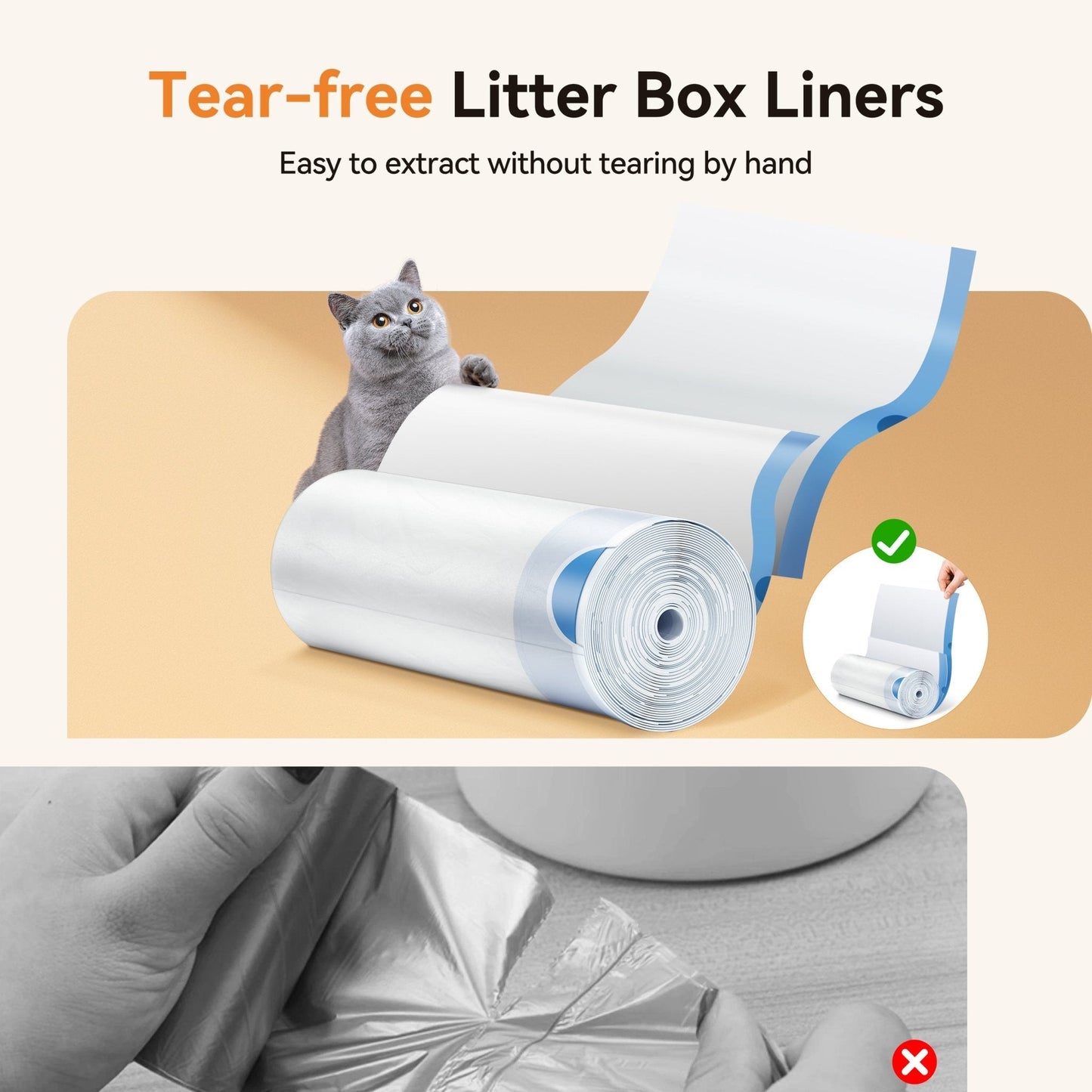 Litter Box Liners – Roll Pack (20 Bags/Roll)