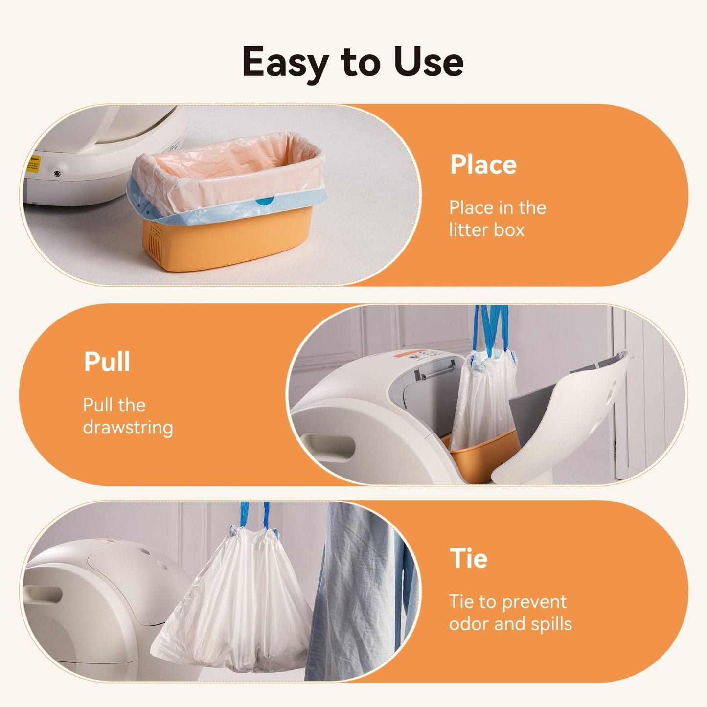 Litter Box Liners – Roll Pack (20 Bags/Roll)