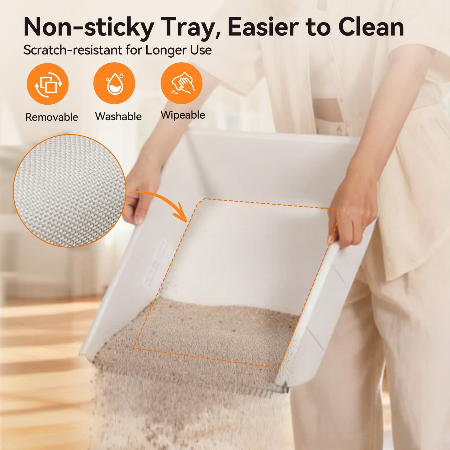 Open Top Self-Cleaning Cat Litter Box – SC03