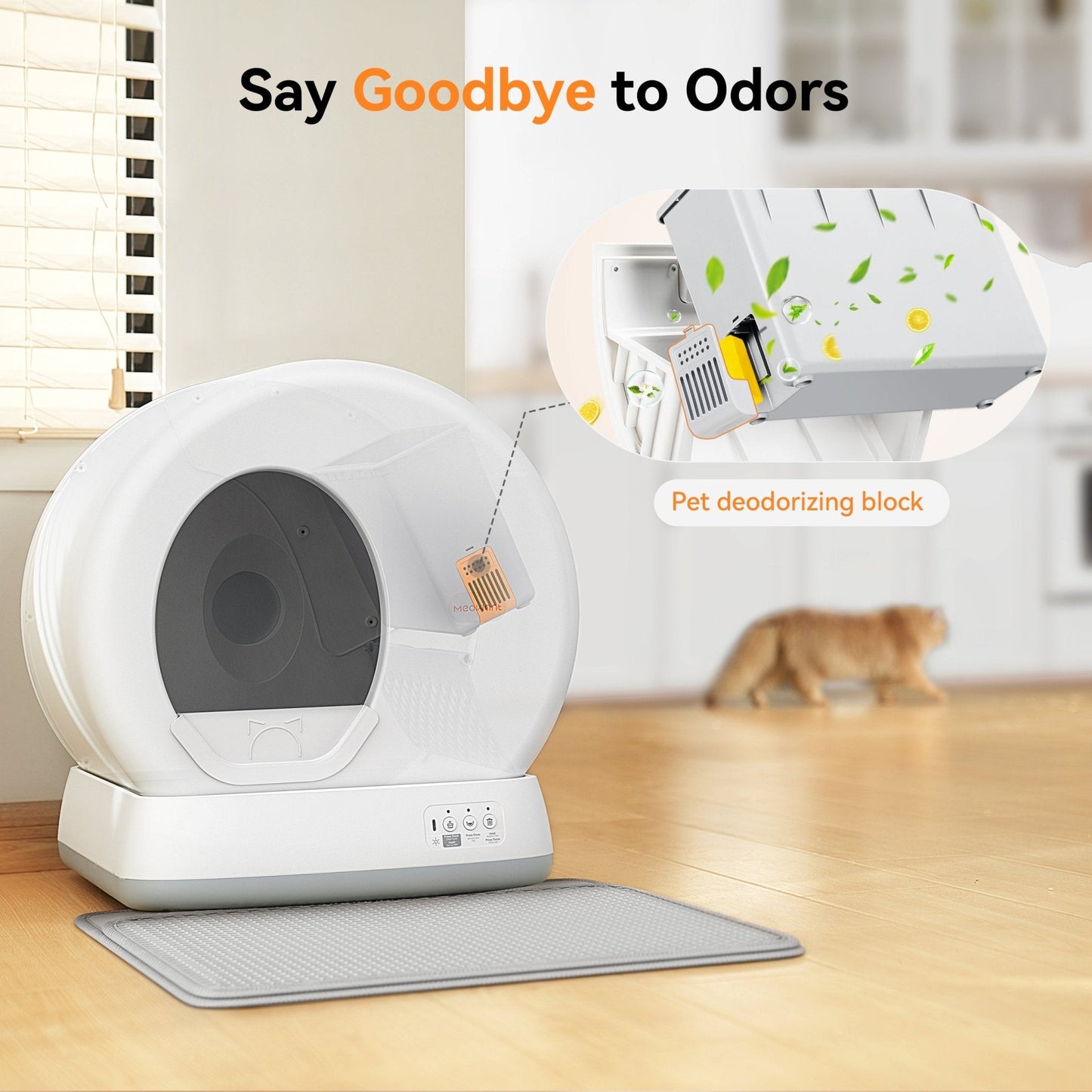 Self-Cleaning Cat Litter Box - MW-SC01 (Gray&Yellow)